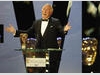Bruce Forsyth collecting his Academy Fellowship at the British Academy Television Awards. 