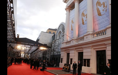 The red carpet is prepared outside the Royal Opera House. The red carpet is prepared outside the Royal Opera House.