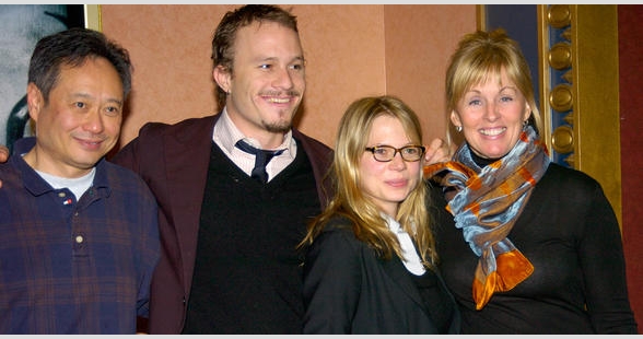 Ang Lee, Heath Ledger, Michelle Williams and Diana Ossana