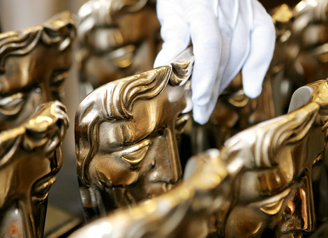 BAFTA masks are polished before the Orange British Academy Film Awards. BAFTA masks are polished before the Orange British Academy Film Awards.