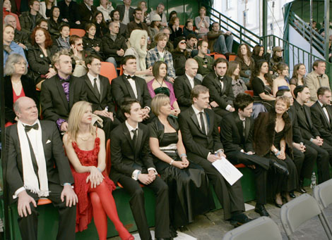 The 60 Seconds of Fame grandstand in the Covent Garden Piazza.