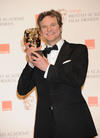 Colin Firth wins the BAFTA for his performance as King George VI in The King's Speech. (Pic: BAFTA/ Richard Kendal)