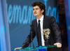Orlando Bloom on stage at the Orange British Academy Film Awards in 2008. 