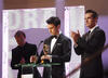 Milo Ventimiglia and Adrian Pasdar onstage at the British Academy Television Awards. 