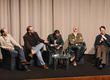 Peep show writers Jesse Armstrong and Sam Bain with Andrew Newman, Robert Webb and David Mitchell.