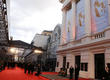 The red carpet is prepared outside the Royal Opera House.