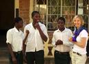 Gillian Rose with three students on The Rosemary Pencil Foundation scholarship program.