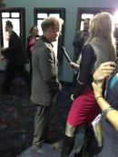 Toby Jones being interviewed before 