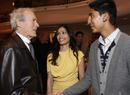 Clint Eastwood meets Slumdog Millionaire actors Frieda Pinto and Dev Patel