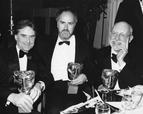 RICHARD EYRE, RICHARD BROKE and CHARLES WOOD winners of the 1988 SINGLE DRAMA Award for TUMBLEDOWN (1988) at the Awards Ceremony in 1989