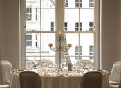 A beautifully decorated table in the David Lean Room at 195 Piccadilly.