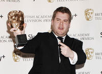 TV 08 Pressroom Comedy Performance James Corden 2