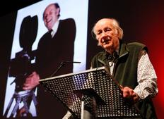 Ray Harryhausen accepting his Special BAFTA Award for a Unique and Outstanding Contribution to Cinema (BAFTA/Brian J Ritchie).