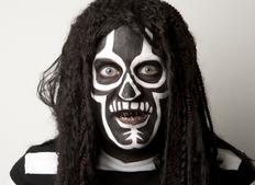 Noel Fielding was turned into Mighty Boosh character, the spirit of Jazz by Christine Cant. (Photogrpahy: Ed Miller)