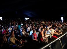 July 17: Another full house in the BAFTA Film Tent with Paul Greengrass drawing in the crowds (Picture: Jonathan Birch)