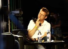 July 16: Simon Mayo considers his next question (Picture: Jonathan Birch)