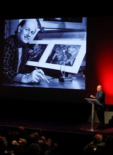Rolf Gieson on stage (BAFTA/Brian J Ritchie).
