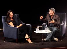 Brosh Mckenna answers audience questions at her screenwriters' lecture event. (Photography: Jay Brooks)