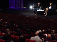 BAFTA and Oscar nominated screenwriter Peter Morgan talks with an audience about his works including The Queen and Frost/Nixon. (Photography: Jay Brooks)