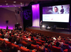 Peter Morgan's is welcomed to the his screenwriters' lecture. (Photography: Jay Brooks)