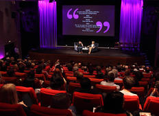 In conversation with screenwriter Peter Morgan. (Photography: Jay Brooks)