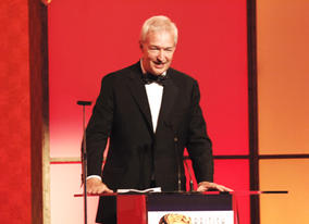 Host Jon Snow opens the Awards ceremony.