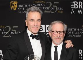 Actor Daniel Day-Lewis with director Steven Spielberg who presented his Britannia honor.