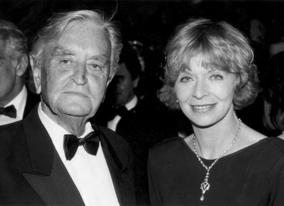 Sir David Lean and Susannah York at the British Gala Dinner held in honour of Sir David Lean, 20 May 1988, Cannes.