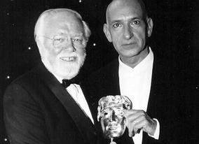 Lord Attenborough presents Sir Ben Kingsley with the Lifetime Achievement Award in 1999.