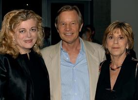 Michael York with the Heritage Archive Committee's Gabrielle Kelly and Clare Baren.