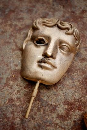 The moulds are allowed to cool before the masks are broken free and the rough edges filed down (BAFTA / Marc Hoberman).