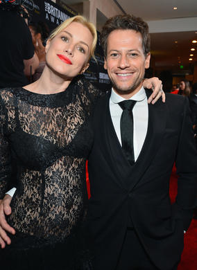 Welsh actor Ioan Gruffudd smiles for the camera with actress Alice Evans.