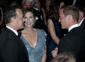 The Duke of Cambridge meets Tom Hanks along with his wife Rita Wilson.