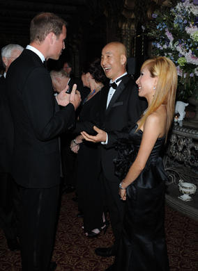 The Duke of Cambridge greets Mr and Mrs Kim