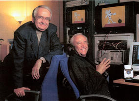 Brian Cosgrove in the edit with Danger Mouse co-creator Mark Hall