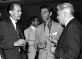 Peter Morley with guests prior to the completion of 195 Piccadilly in 1975.