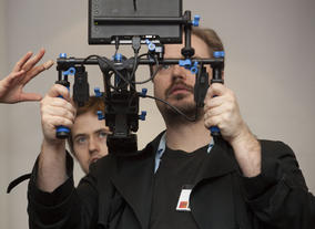 Between the morning and afternoon sessions, demonstrations of new technology are held outside the theatre.