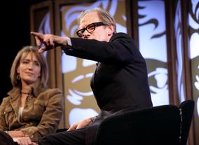Bill points out his daughter in the audience who he fears will be mortified by his account of his youth and relationships. (Picture: BAFTA/ J.Simmonds)
