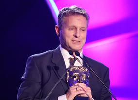 Marshall Conwin accepts the Factual Award for CBBC's teen adventure series Serious Ocean.
