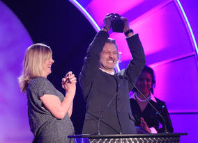 The team behind Nickelodeon's animation series The Penguins of Madagascar celebrate their International BAFTA. 
