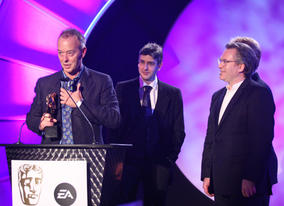 Astley Baker Davies, creators and producers of Peppa Pig and Ben & Holly's Little Kingdom, accept the Independent Production Company of the Year Award. 