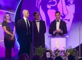 Visual Effects winners from BlueBolt with actress Ruth Bradley. They received the Award for their work on Great Expectations.