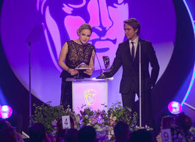 Stars of Fresh Meat Joe Thomas and Kimberly Nixon present the Awards for Photography & Lighting: Fiction and Photography: Factual 