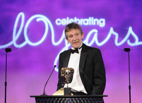 The Interactive Innovation Service/Platform award was collected by Liz Cleaver, Mick Webb (pictured) and Jose Deniz for their Spanish language learning website Mi Vida Loca: Real Spanish, Real Drama (BAFTA / Richard Kendal).
