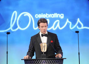 Hotel Babylon star Max Beesley took to the stage at the London Hilton Hotel to present the Photography Factual award (BAFTA / Richard Kendal).