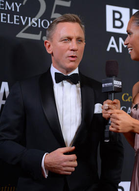 Honoree Daniel Craig arrives on the red carpet. He was there to receive the Britannia Award for British Artist of the Year.