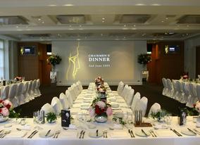Conference dinner setup in the David Lean Room