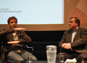 Creator Gareth Edwards talks on working with a tight budget for his directional debut Monsters at the Glasgow film theatre. (Photography: Jernny Anderson)