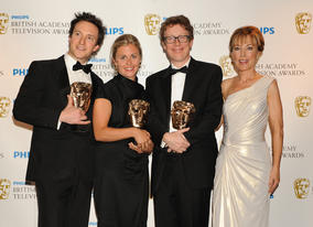 The winning Single Documentary team behind provocative medical documentary Between Life and Death, presented by Sian Williams. (Pic: BAFTA/Richard Kendal)
