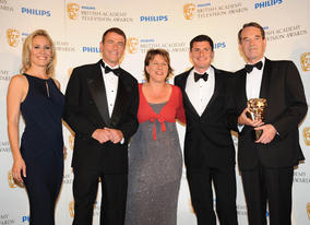 ITV News at Ten wins the News Coverage BAFTA for their reporting of the Haiti Earthquake (BAFTA/Richard Kendal).